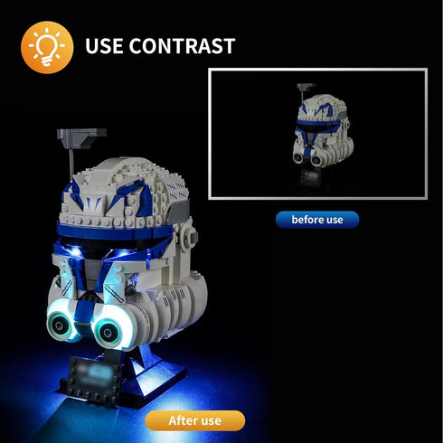 Vaodest LED Light for Lego Captain Rex Helmet Set 75349 Building Blocks Model Set,Design and Configuration Compatible with Model 75349(LED Light O...