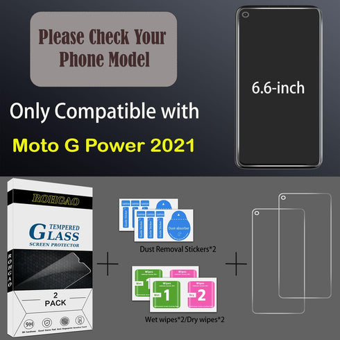 2 Pack Screen Protector for Motorola Moto G Power 2021 Tempered Glass, Anti Scratch, Bubble Free, Ultra Resistant......