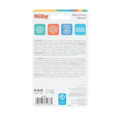 Nuby Baby's First Spoons Set - (3-Pack) Feeding Utensils for Babies - 6+ Months...