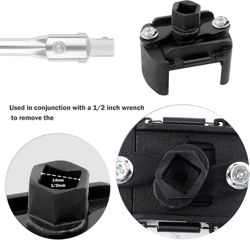 Oil Filter Wrench Tool,Adjustable Oil Filter Removal Tool Fit for 2.36-3.15 inch Engine Oil Filter,Car Accessories Oil Filter Remover Tool...
