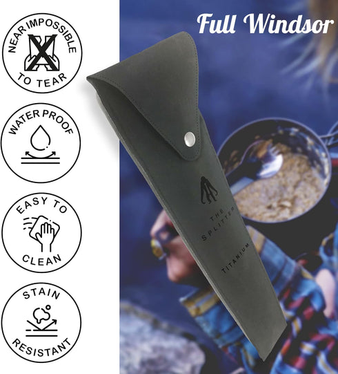 Full Windsor Splitter Hypalon Pouch - Travel & Camping Utensils Pouch - Waterproof, Reusable, Foldable, Portable, Pocket-Sized Cutlery Set Case - ...
