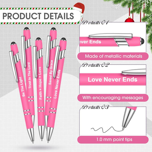 12 Pcs Inspirational Ballpoint Pens Funny Pen Quotes Pen Motivational Encouraging Screen Touch Stylus Pen for Office Colleague Coworker, Black Ink...