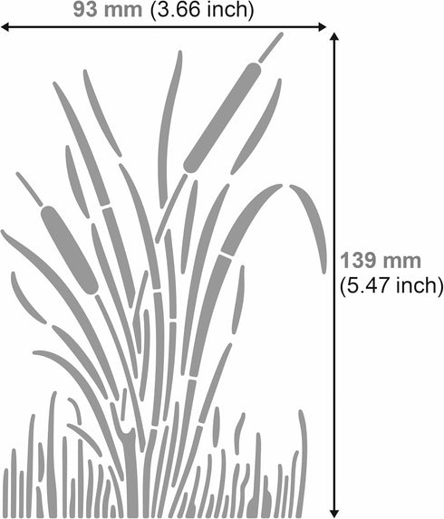 Aleks Melnyk No.279 Metal Stencil, Patterns, Bush Reeds, Small Stencil, 1 PC, Template for Wood Burning, Engraving, Crafting, Scrapbook, Art, Orna...