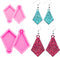 2Pcs Resin Molds Silicone Earring Molds for Jewelry Making, Silicone Molds for Resin DIY Woman Girl Earring, Rhombus Mold Epoxy Resin Molds, Shiny...