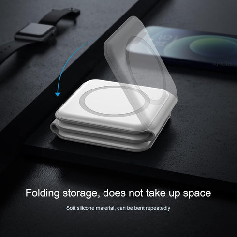 3 in 1 Foldable Wireless Charger, Ankilo Magsafe Charger Charging Station for Multple Devices,Travel Charger for iPhone 15/14/13/12 Series, iWatch...