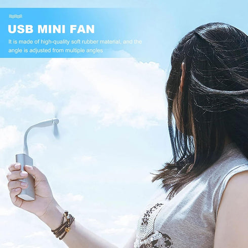 USB Flexible Fan, Mini Portable Cooling Fans USB Powered for Power Bank Laptop PC AC Charger - 2 Pack (Blue)...