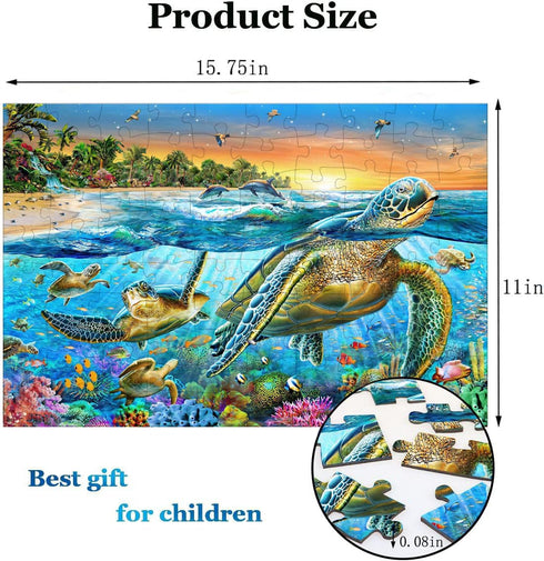 Puzzles for Kids Ages 4-6 8-10 Year Old - Underwater World,100 Piece Puzzle for Toddler Children Learning Educational Puzzles Toys for Boys and Gi...