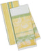 DII Kitchen Dish Towel Set 2 Riviera Lemons Yellow Green Includes 1 Lemon Print & 1 Stripe...