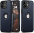 Classy Design Luxury Leather Phone Case for iPhone 11 Non-Slip Grip Full Body Ultra Slim Protective Case (2019,6.1”) (Blue)...