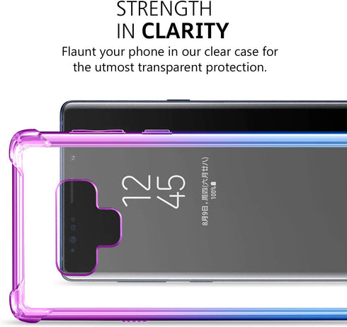 Samsung Galaxy Note 9 Case,Clear Note 9 Case Shockproof TPU Bumper Cases Non Slip Scratch Resistant PC Hard Back Protective Case Cover for Galaxy ...