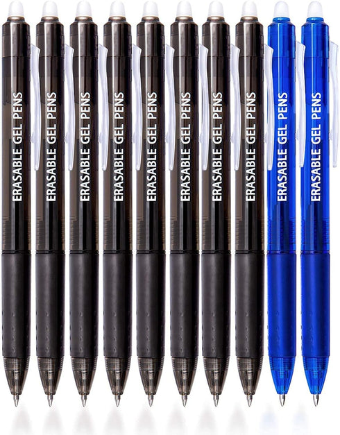Vitoler Pens,Erasable Pens Black & Blue Gel Pens,0.7mm Fine Point Writing Pens,Black and Blue Pens for School Supplies,Retractable Gel Ink Pens fo...