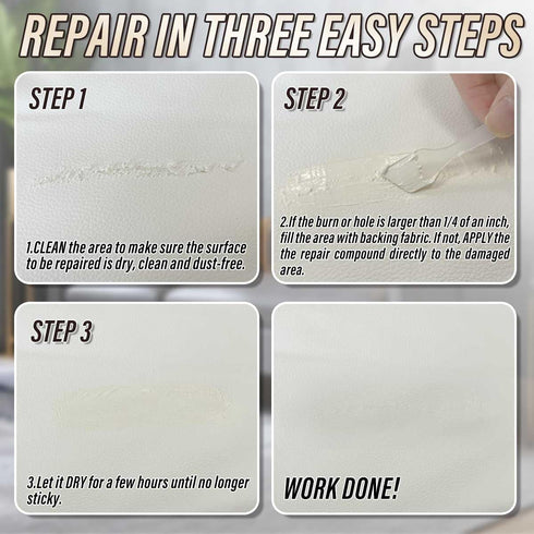 Neutral Color Leather Repair Kit for Furniture, Car Seats, Sofa, Jacket and Purse. PU Leather Repair Paint Gel. Repair Tears & Burn Holes. Provide...