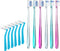 V+A Shaped Orthodontic Toothbrush for Braces, with 6 Interdental Brushes, Soft Bristles, 6 Count...