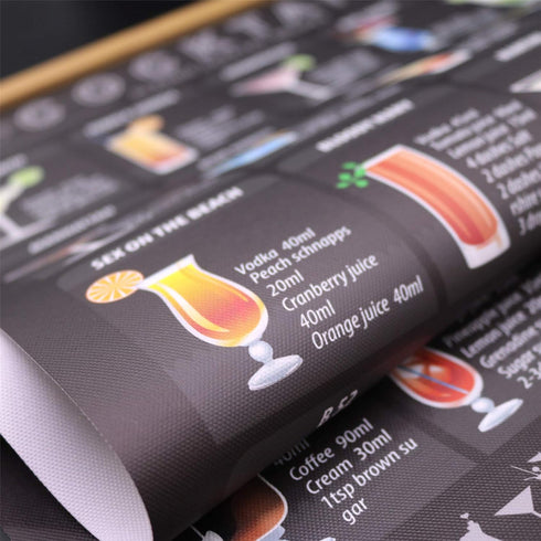 WEROUTE Cocktail Mixology Recipe Print Poster Drink Alcoholic Scroll Hanger Canvas Art Bar Pub Themed Kitchen Restaurant Home Wall Decor With Fram...