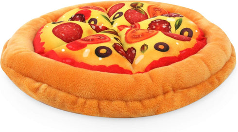 Bow Wow Pet Pizza Dog Toy Squeaky Plush One Piece Pet Teeth Teasing Toy...