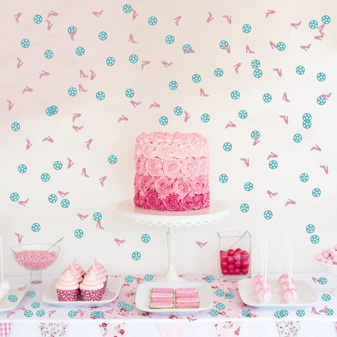 Wheels or Heels Confetti Glitter, Baby Shower He or She Party Table Confetti, Gender Reveal Paper Scatter, Boy or Girl Table Decorations Confetti,...