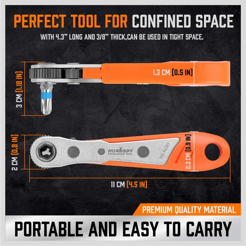 SEDY 21-Piece Mini Ratchet Driver Set, Orange, S2 Alloy Steel...
