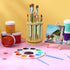 360 Rotating Paint Brush Holder Bamboo Paint Brush Tray Holder Rack-Large Capacity Watercolor Paint Brush Holder Display Stand and Organizer for D...