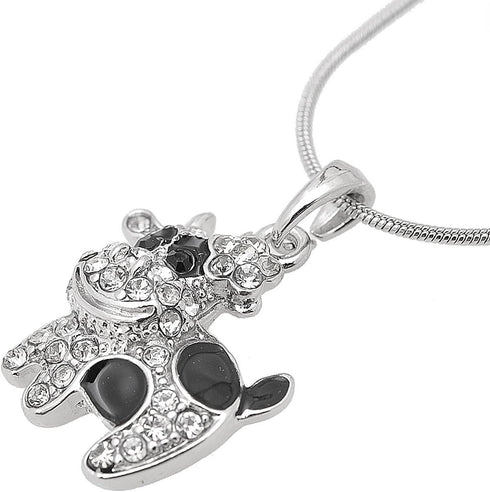 Crystal Black Spot Cow Necklace...
