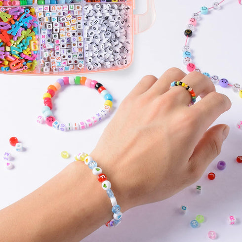 Peirich Jewelry Making Bead Kits, includes 44 Colors Embroidery Floss with Storage Box with Threads, Over 4900 Beads for Friendship Bracelets, Jew...