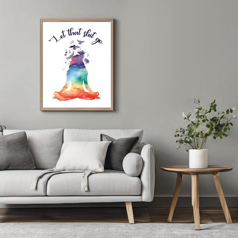 Posterizer 1 pcs-let that shit go- funny encouraging quote-Comedy Art-Motivational & Inspirational Art-Gift for Woman, Women, Wife, Girlfriend- UN...