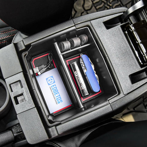 EDBETOS Center Console Organizer Tray Compatible with Wrangler JK/JKU 2011-2018 Rubicon Sport Sahara Accessories Armrest Storage Glove Box, (Red T...