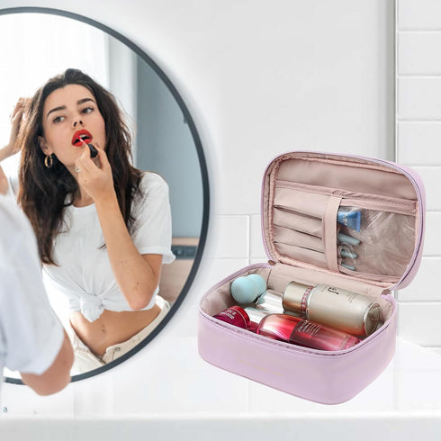 Portable Women Makeup Bag,Travel Toiletry Bag,Skincare Cosmetic Bag,Toiletries Organizer Storage Bag...