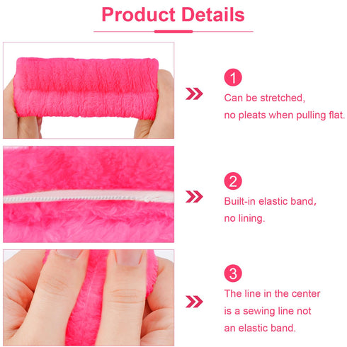 Spa Headband for Washing Face Makeup Headband Skincare Headband Face Wash Headband Rose Red Sponge Hair Band Bow Tie Head Band Wrist Bands for Was...