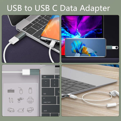 USB to USB C Adapter,USB C Female to USB Male Adapter OTG Converter for MacBook, Ipad, Desktop, Laptops, Projector, Chargers-2PCS...