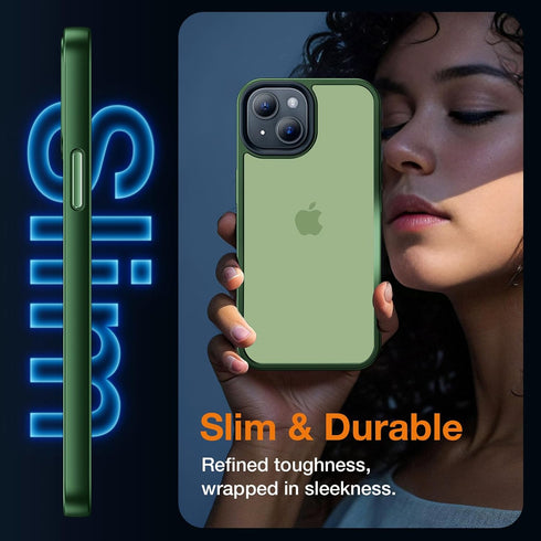 for iPhone 14 Phone Case, Shockproof for iPhone 13 Case, Military Grade Drop Protection, Protective Hard Back Slim Translucent Case for iPhone 13/...