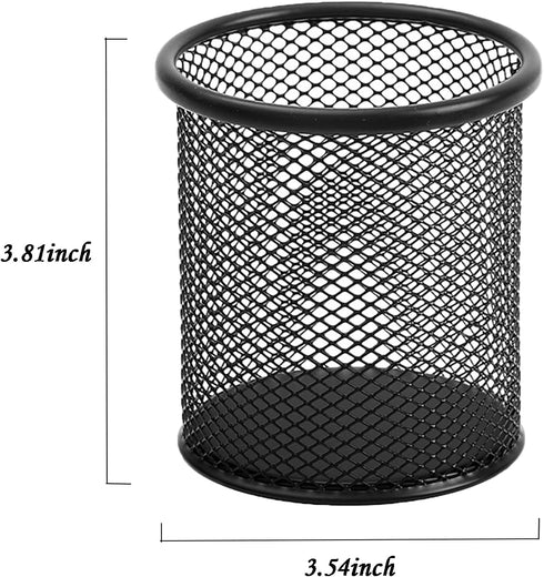 Pen Holder for Desk, Black Pen Holder Cup for Desk, Black Wire Mesh Pencil Cup Holder for Desk Pencil Cup Holders, Make Up Brush Holder, Office Pe...