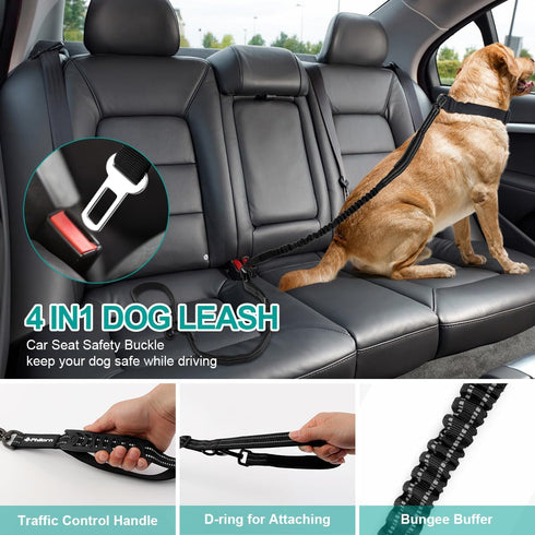 Philorn Bungee Dog Leash Heavy Duty 6-7FT Tactical Dog Leash, Adjustable Leash for Large Dogs That Pull with 2 Padded Traffic Handles, Reflective ...