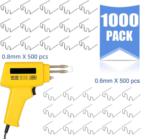 1000 Pieces Hot Staples Welding Rods Bumper Repair Welding Wire for Repair Machine Car Bumpers Dashboards Lamp Holders Plastics Rings Daily Plasti...
