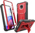 ExoGuard for Moto G Power 2021 Case, Rubber Shockproof Full-Body Cover Case Built-in Screen Protector and Kickstand (Red)...