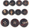 11 Pieces Genuine Natural Horn Blazer & Suits Button Set - for Blazer, Sport Coat, Uniform, Jacket (Dark Brown 1#) 15MM 20MM...