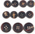11 Pieces Genuine Natural Horn Blazer & Suits Button Set - for Blazer, Sport Coat, Uniform, Jacket (Dark Brown 1#) 15MM 20MM...