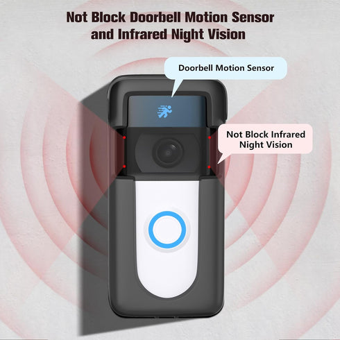 Upgrade Adhesive Doorbell Mount Compatible with Video Doorbell 1/2/3/3 Plus/4/(2020 Release)/(2023 Release), No-Drill Door Mount Cover Holder Acce...