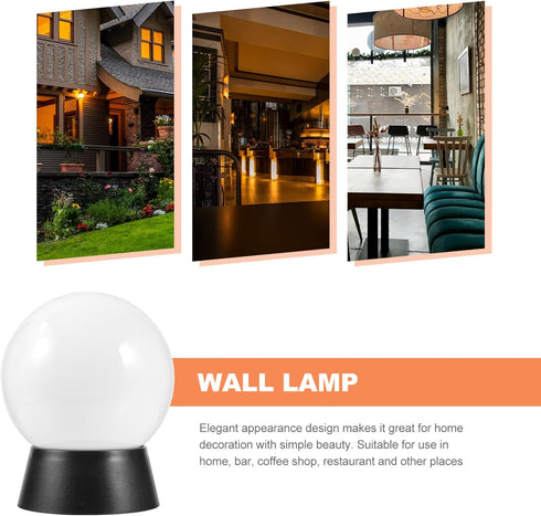 DOITOOL 1PCS Outdoor Light Fixtures Wall Mount, Ball Shaped White Exterior Wall Sconce Lamp Porch Light Fixture for Front Porch, Patio, Backyard, ...