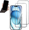 2PCS Glitter Screen Protector suit for iPhone 13 Pro Max/iPhone 14 Plus,Diamond Bling Shiny Sparkling Tempered Glass Suit for iPhone 13 Pro Max/iP...
