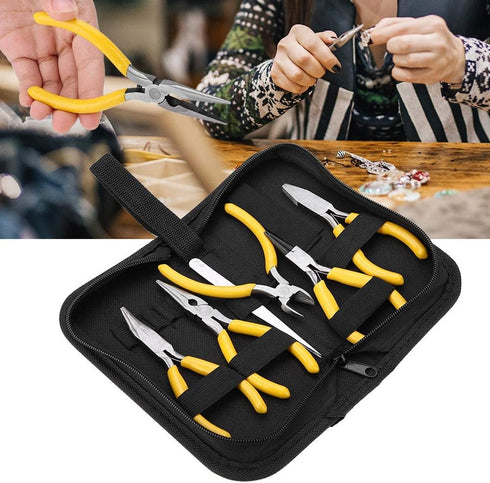 Jewelry Pliers, 5Pcs Professional Jewelry Pliers Tools Kit Includes Round Nose Pliers, Bent Nose Pliers, Needle Nose Pliers, Flat Nose Pliers for ...