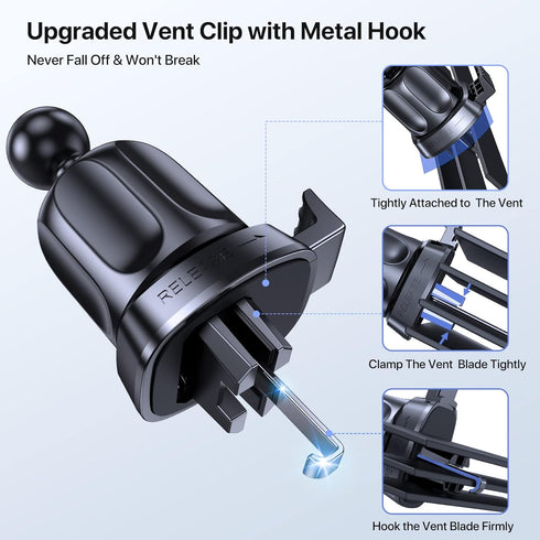 Miracase 3-in-1 Cell Phone Holders for Your Car, Universal Car Phone Holder Mount for Car Dashboard Air Vent Windshield Compatible with iPhone 15 ...