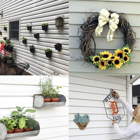 LEGLO No-Hole Needed Vinyl Siding Hooks Hangers for Hanging 8 Pack fot Picture Water Pump Wall Hooks for Hanging Frames...