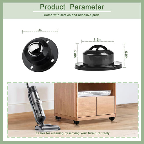 1 Inch Small Caster Wheels for Furniture, Self Adhesive Caster Wheels, 360° Swivel Wheels, 28 LBS Load Capacity Per Wheel, Low Profile Wheels for ...