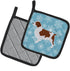 Caroline's Treasures BB3500PTHD Winter Snowflake Welsh Springer Spaniel Pair of Pot Holders Kitchen Heat Resistant Pot Holders Sets Oven Hot Pads ...