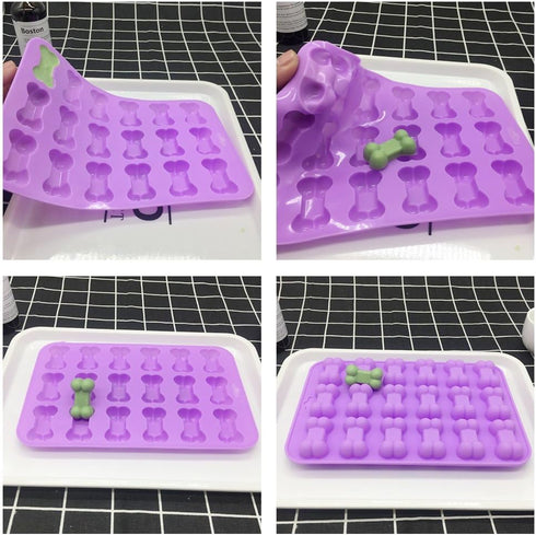homEdge Jumbo Puppy Dog Paw (6 Cavity) and Bone Molds, Non-Stick Food Grade Silicone Dog Treats Molds, Silicone Mold for Chocolate, Candy, Jelly, ...