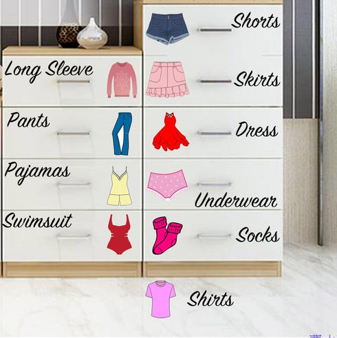 Dresser Clothing Decal Girl Dresser Labels for Bedroom Decor Drawer Organizing Stickers...