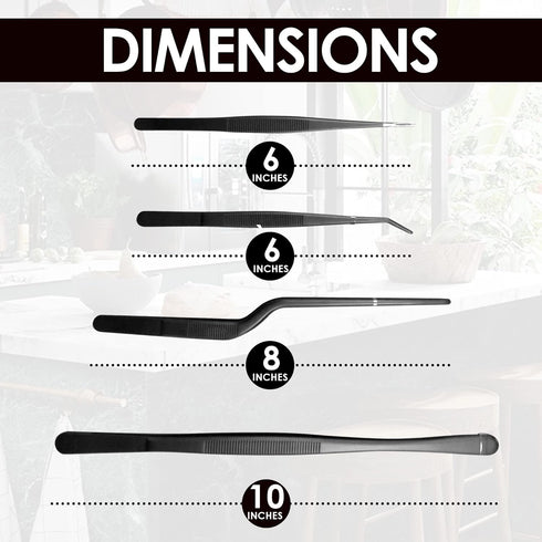 Precision Cooking Made Easy: Multipurpose Kitchen Tweezers for Culinary Perfection. Fine-Tipped Tongs for Cooking, Plating and Decorating, Seafood...