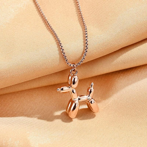 Fuqimanman2020 3D Cute Colorful Balloon Dog Pendant Necklace Animal Charm Poodle Best Friend Friendship Necklace for Women Cartoon Party Jewelry G...