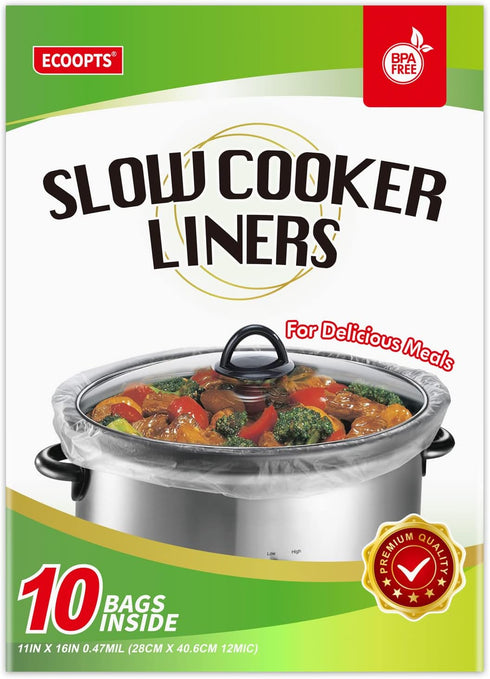 Slow Cooker Liners Disposable Cooking Bags Small Size Pot Liners Fit 1QT to 3QT Suitable for Oval & Round Pot (10)...