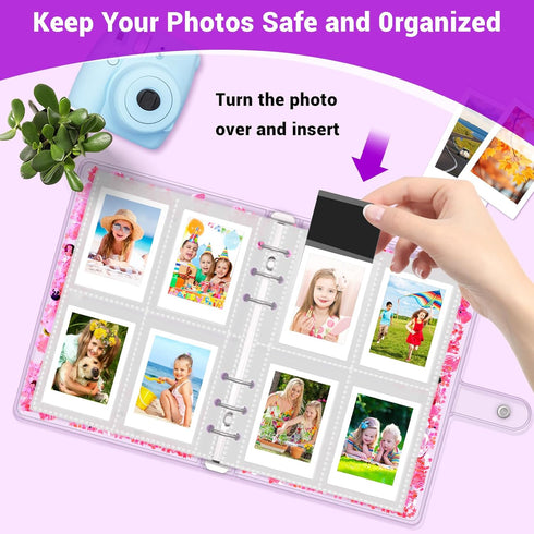 Kids Photo Album for Instax Mini, Photo Album for Polaroid, Applicable to Fujifilm Instax Mini 11 12 40 KODAK Mini Photo, Gift for 4 5 6 7 8 9 10 ...